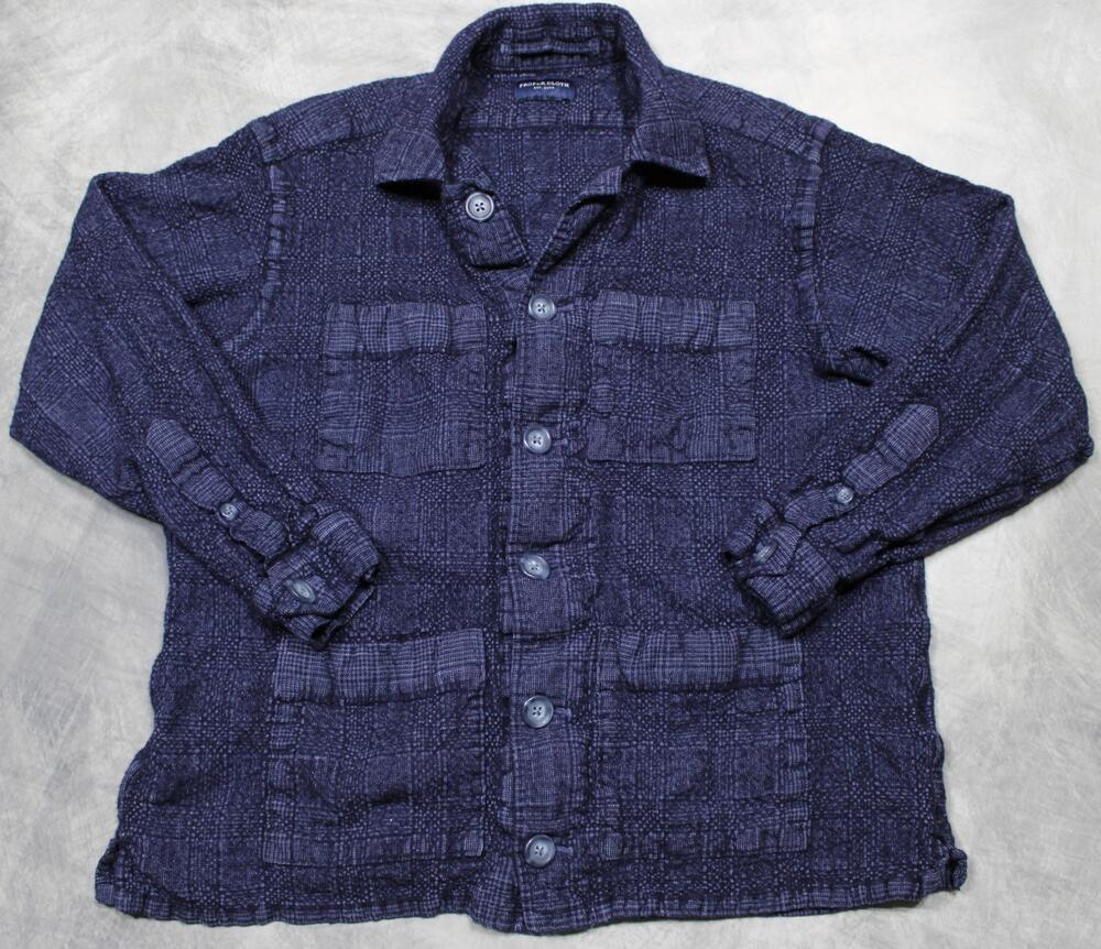 Proper Cloth Mens M Navy Textured Chore Jacket Shirt Jacket Overshirt Utility